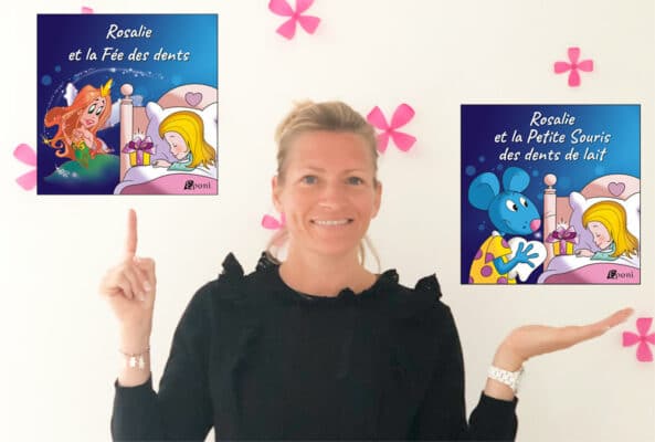 Maman qui choisit un livre personnalisé