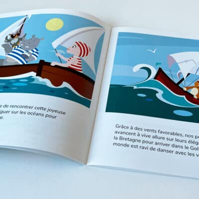 Livre jeunesse sur les baleines ouvert