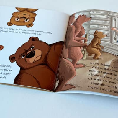 Livre de boucle d'or et les trois ours ouvert