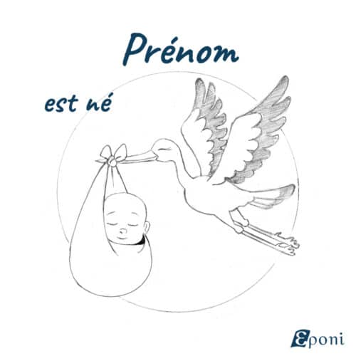 Cigogne qui apporte un bébé