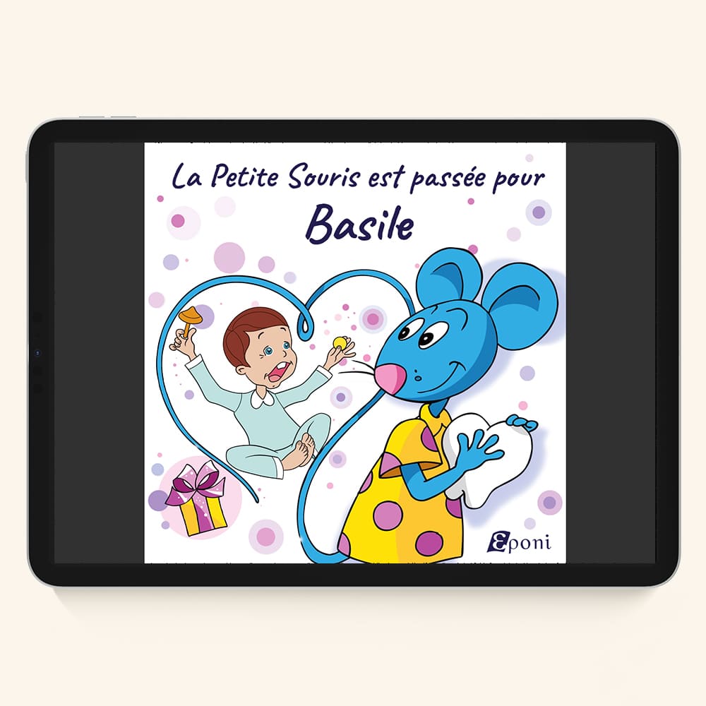 Tablette avec le livre numérique la souris est passée