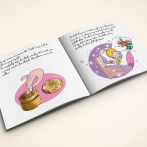 Livre personnalisé sur la Tooth Fairy ouvert