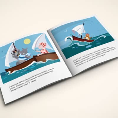Livre personnalisé ouvert sur les baleines