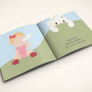 Livre personnalisé ouvert pour bébé