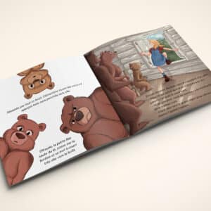 Livre personnalisé ouvert sur Boucle d'or
