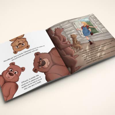 Livre personnalisé ouvert sur Boucle d'or