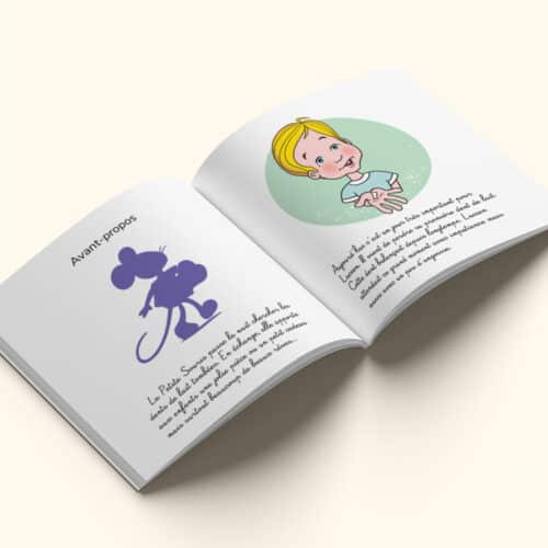 Livre personnalisé ouvert avec la Petite Souris