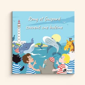 Couverture du livre personnalisé avec un frère et sa sœur