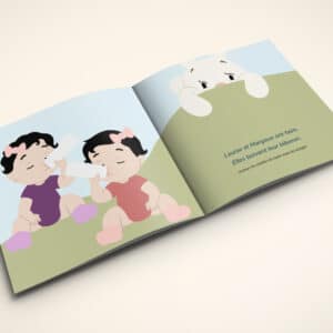 Pages du livre pour des bébés jumeaux