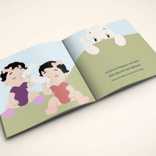 Pages du livre pour des bébés jumeaux